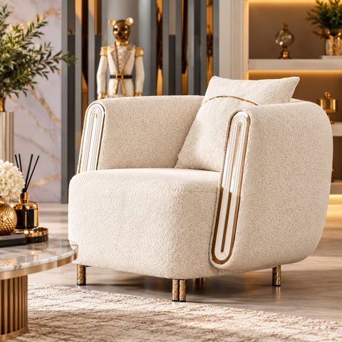 Novara Luxury Velvet Sofa Set Beige