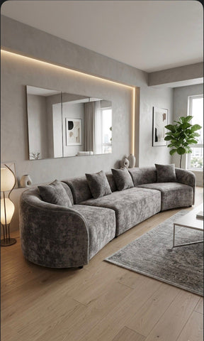 Zeni Modern Fabric Curve Sofa