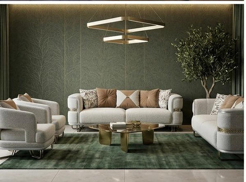 Fraser Modern Velvet Sofa Set Brown
