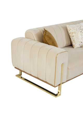 Zurih Luxury Velvet Sofa Beige