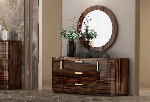 Azmin Bedroom Suite Luxury Modern Titanium Gold