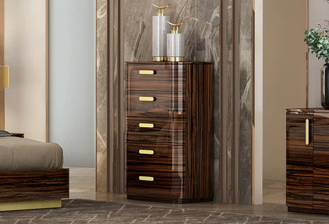 Azmin Bedroom Suite Luxury Modern Titanium Gold