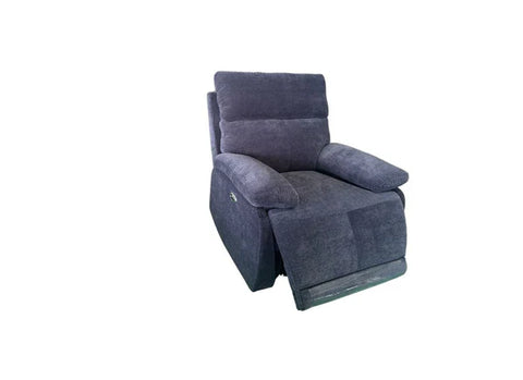Elysium Electric Recliner Sofa Set Black Fabric 3 Seater
