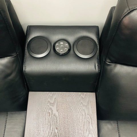 Florida Corner Electric Recliner Leather Sofa Set Black