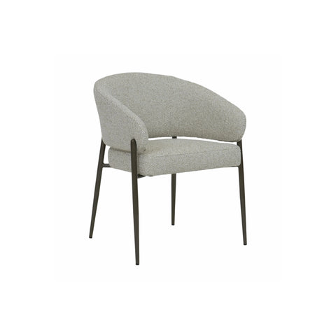 Jasper White Fabric Dining Chair Bronze Legs