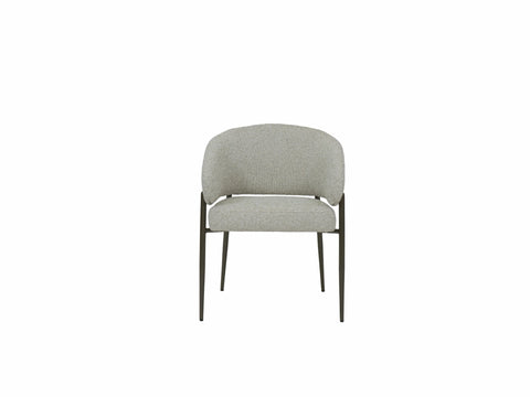 Jasper White Fabric Dining Chair Bronze Legs