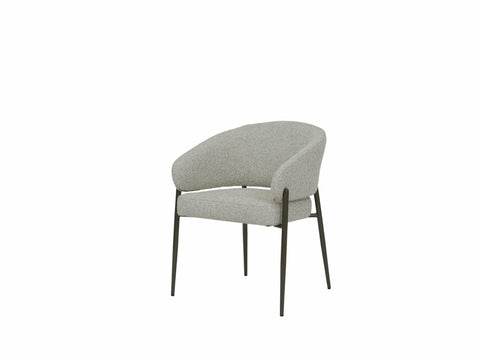 Jasper White Fabric Dining Chair Bronze Legs