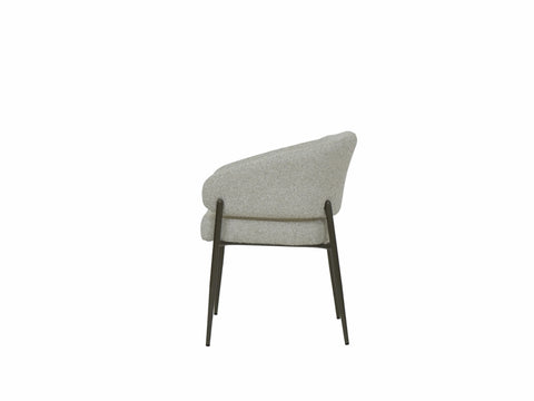 Jasper White Fabric Dining Chair Bronze Legs