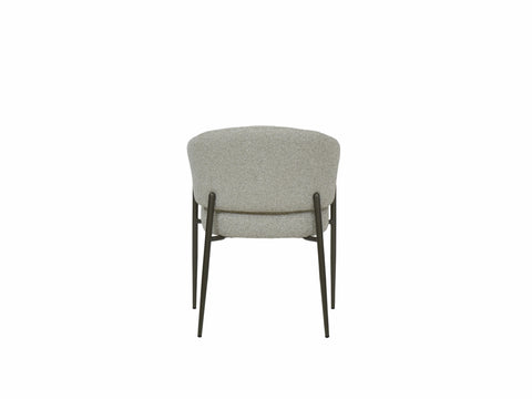 Jasper White Fabric Dining Chair Bronze Legs