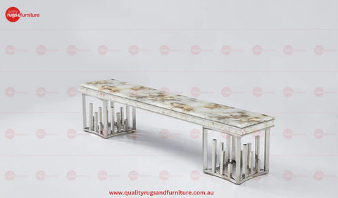 New Stela Tv Unit Marble Top Stainless Steel Base Silver