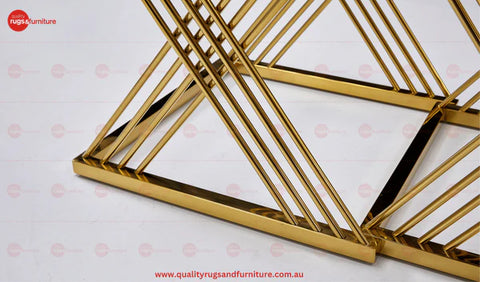 Orchid Set Of 3 Flower Table Stainless Steel Gold Base With Clear Glass Top