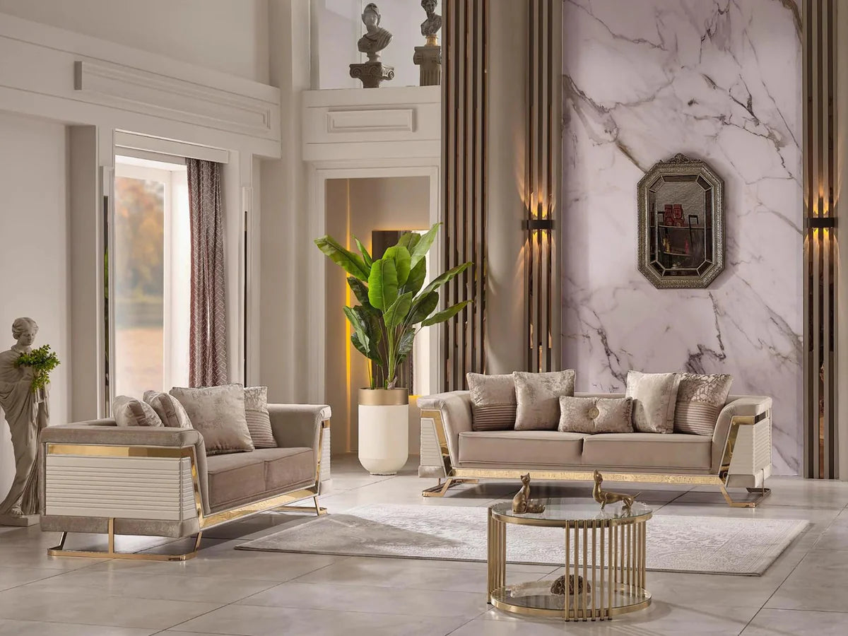 Rixos Velvet Modern Sofa Beige