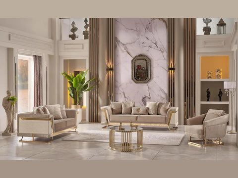 Rixos Velvet Modern Sofa Beige