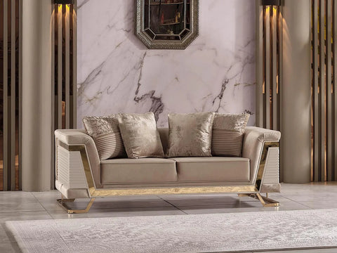 Rixos Velvet Modern Sofa Beige