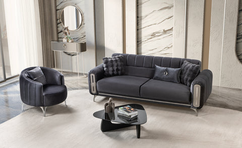 Dior Luxury Velvet Modern Sofa Dark Grey