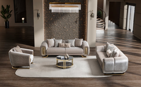 Romeo Luxury Modern Velvet Sofa Set