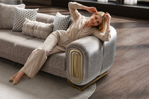Romeo Luxury Modern Velvet Sofa Set