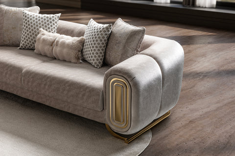 Romeo Luxury Modern Velvet Sofa Set