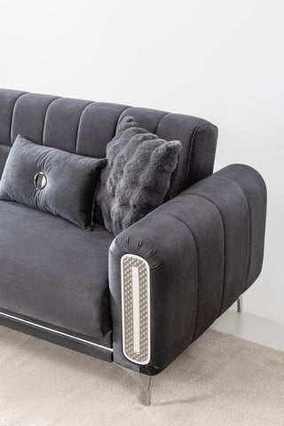 Dior Luxury Velvet Modern Sofa Dark Grey
