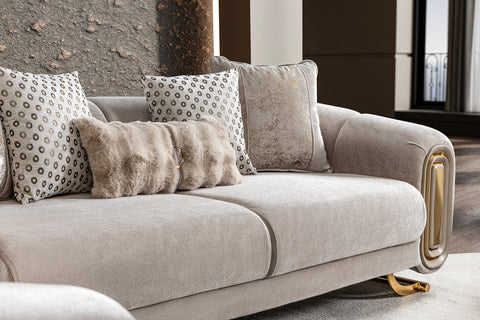Romeo Luxury Modern Velvet Sofa Set