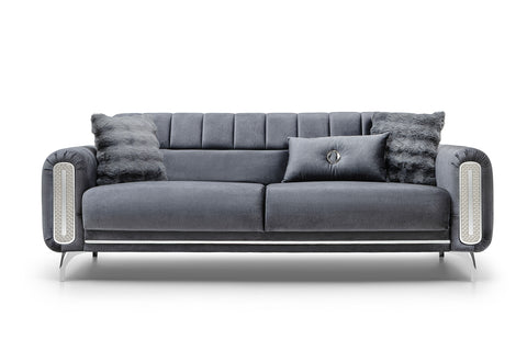 Dior Luxury Velvet Modern Sofa Dark Grey