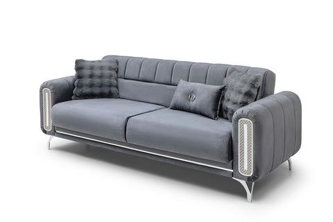 Dior Luxury Velvet Modern Sofa Dark Grey