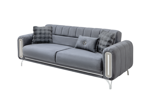 Dior Luxury Velvet Modern Sofa Dark Grey