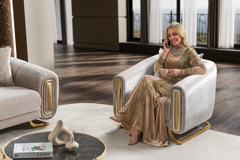 Romeo Luxury Modern Velvet Sofa Set