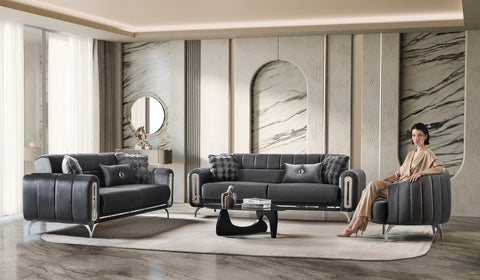 Dior Luxury Velvet Modern Sofa Dark Grey