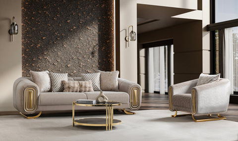 Romeo Luxury Modern Velvet Sofa Set