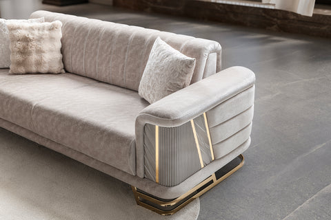 Nevada Luxury Modern Velvet Sofa Set