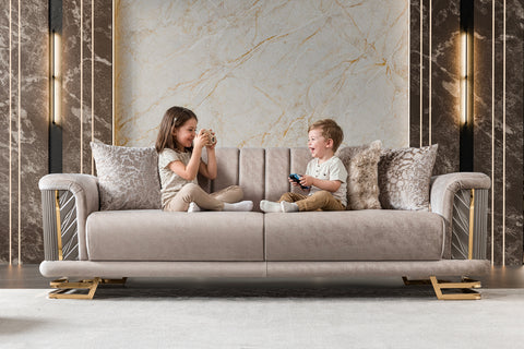Nevada Luxury Modern Velvet Sofa Set