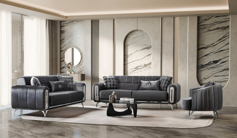 Dior Luxury Velvet Modern Sofa Dark Grey