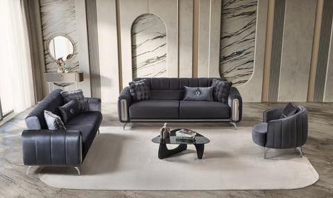 Dior Luxury Velvet Modern Sofa Dark Grey