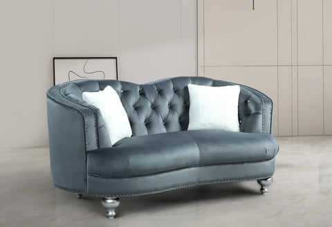 Serene Modern Velvet Grey Sofa