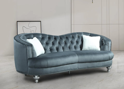 Serene Modern Velvet Grey Sofa