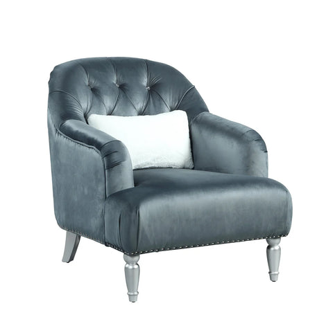 Serene Modern Velvet Grey Sofa