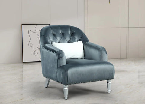 Serene Modern Velvet Grey Sofa