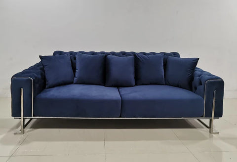 Zurih Luxury Velvet Sofa Set Navy