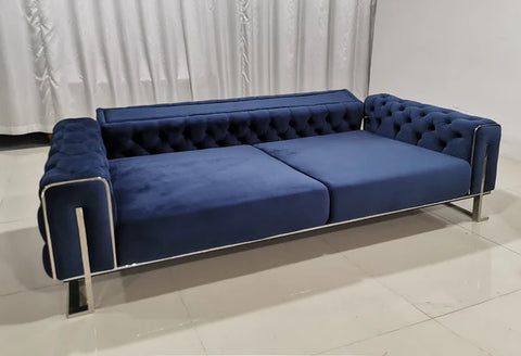 Zurih Luxury Velvet Sofa Set Navy